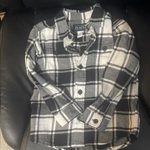 The Children's Place Black & White Plaid Button-Down Shirt